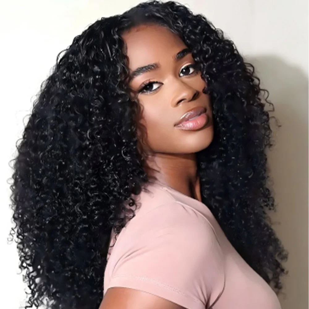 

13x6 HD Transparent Deep Wave Lace Front Wig Human Hair 220% Density Curly 18-46 Inches Pre Plucked 360 Full Lace Wigs for Women