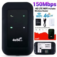 4G LTE WiFi Router 150Mbps WiFi Repeater Signal Amplifier Portable Mobile Hotspot Pocket 2100mAh MiFi Modem with Sim Card Slot