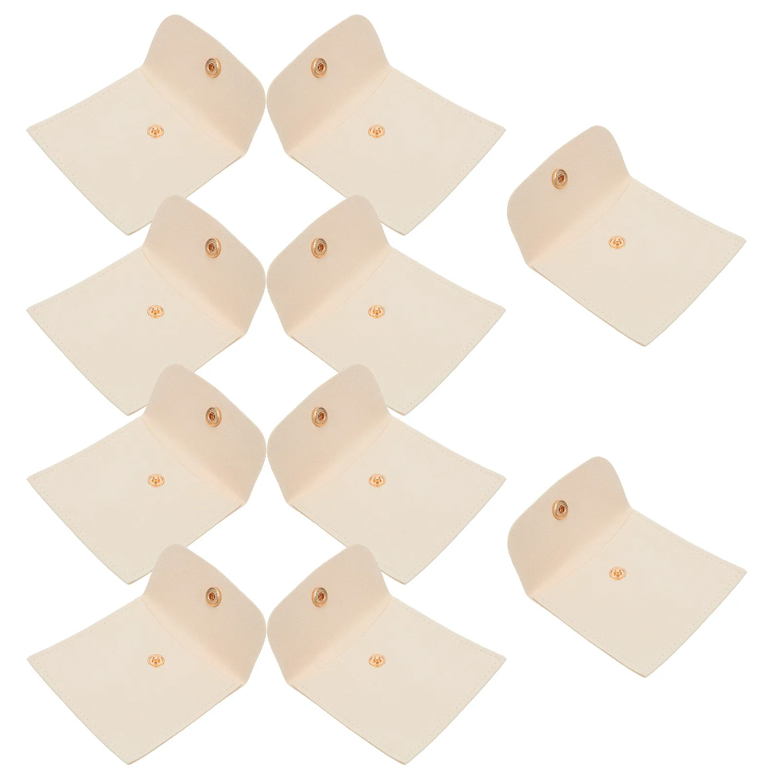 

10Pcs Jewelry Pouch Microfiber Protective Sleeve Snap Button Closure Mini Envelope Style Organizer for Rings Necklaces Travel