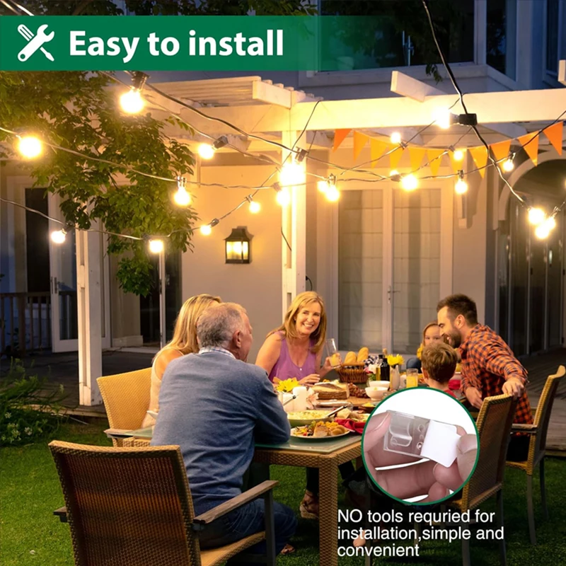 50/100PCS Hook for Outdoor String Light Clip Christmas String Light Cable Clip Adhesive Strip for Hanging Light Rope Organizer