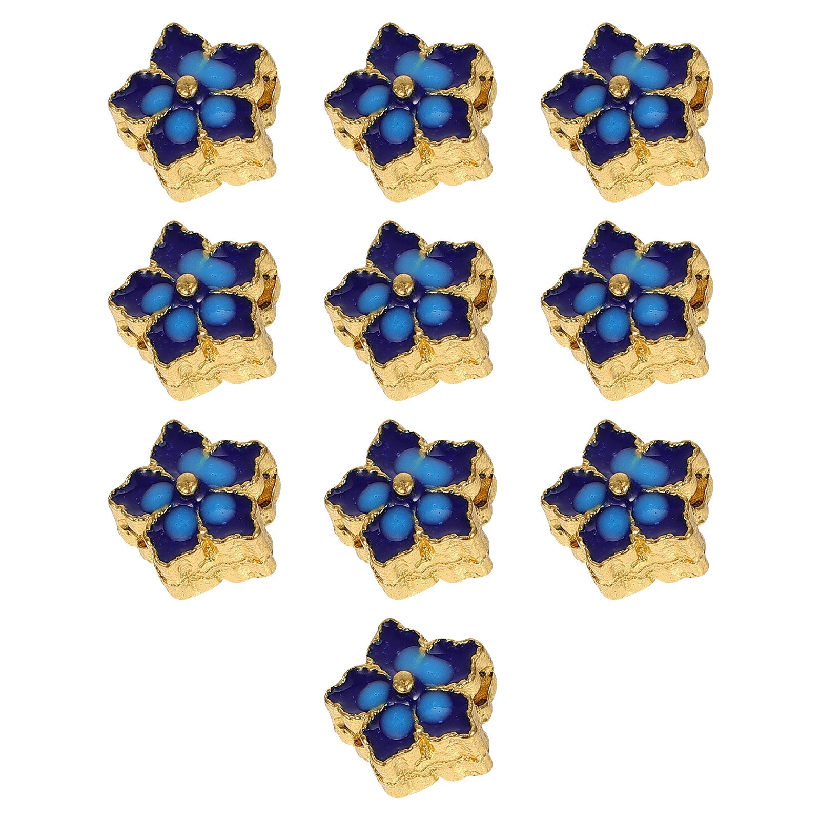 

10pcs Flower Shape Bracelet Diy Beads Alloy Loose Charms Earrings Supplies Necklace Accessories Craft Material Spacer Bead For