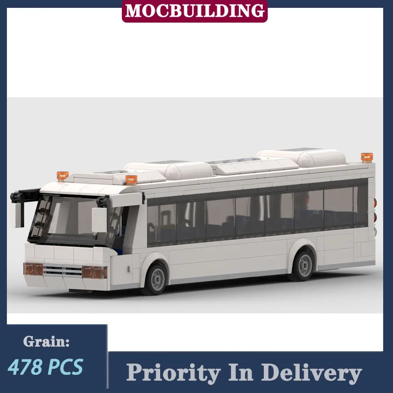 City Airport Shuttle Bus Model Building Blocks Assembly MOC Transport Vehicles Bus Collection Toys Gifts