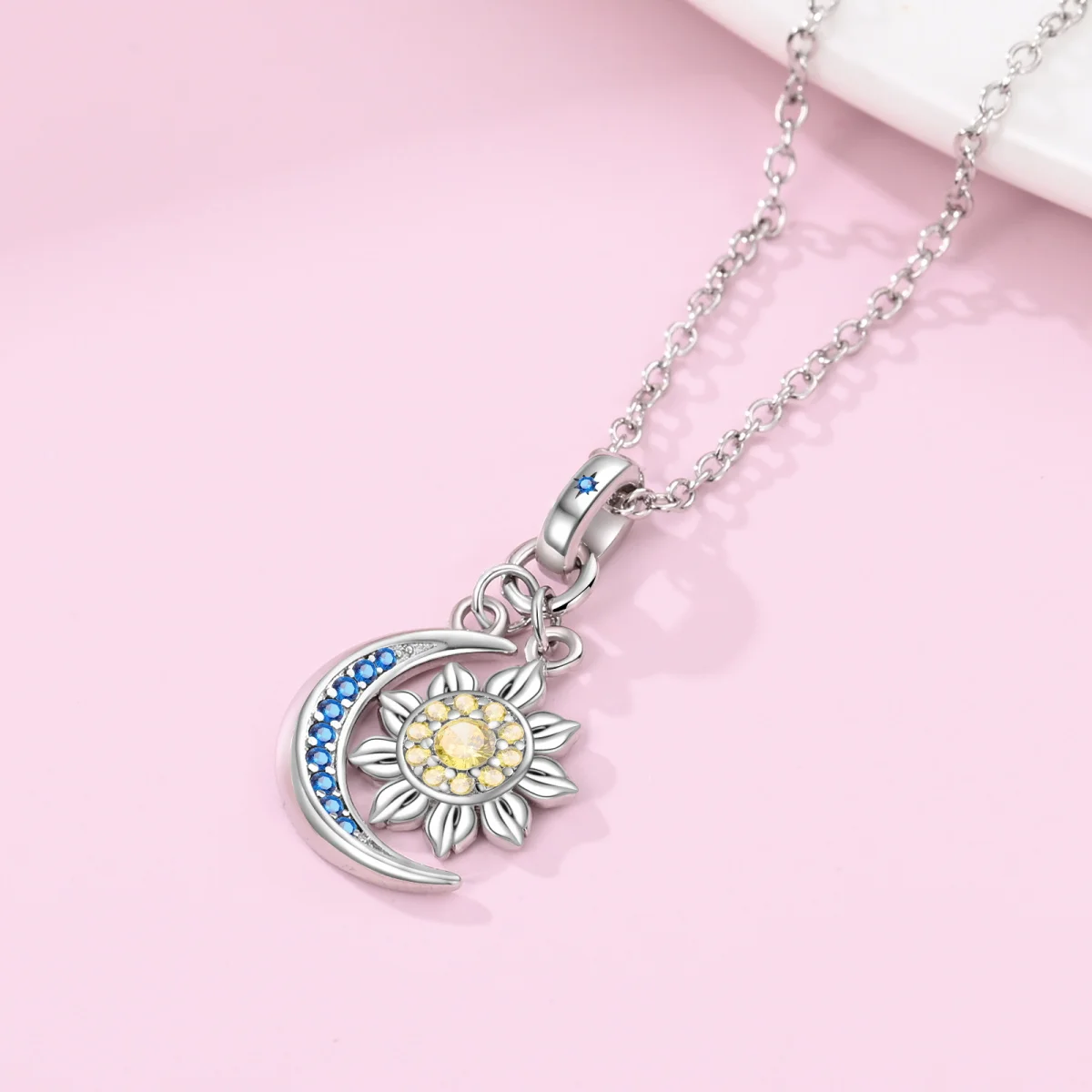 Silver S925 Sparkling Blue Glass Flower Series Jewelry Sets Earrings Pendant Necklace Ring for Women High-end Fine Jewelry Gifts