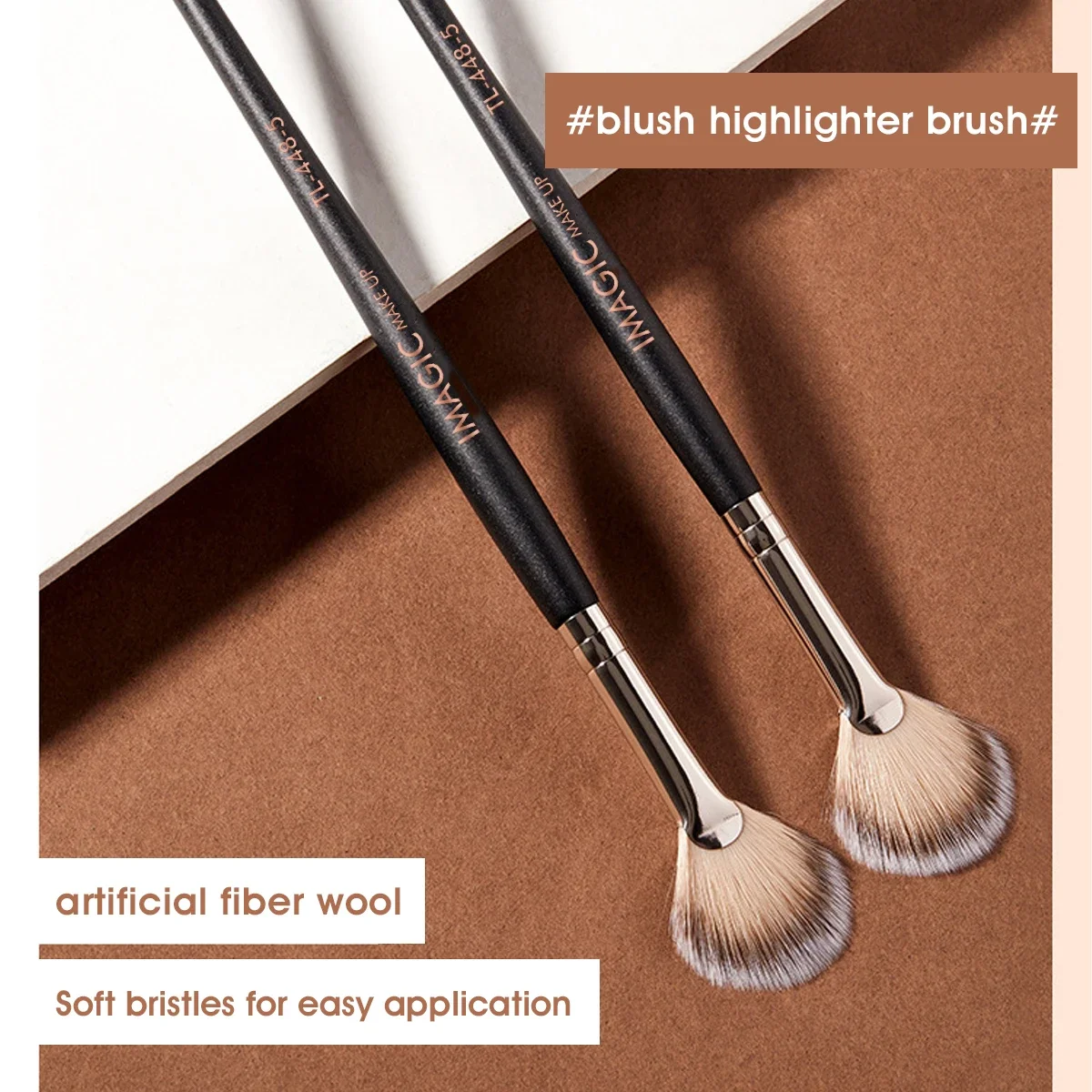 IMAGIC 1Pc mettant en évidence Blush brosse noir unique maquillage du visage doux professionnel de haute qualité multifonction outil de beauté cosmétique