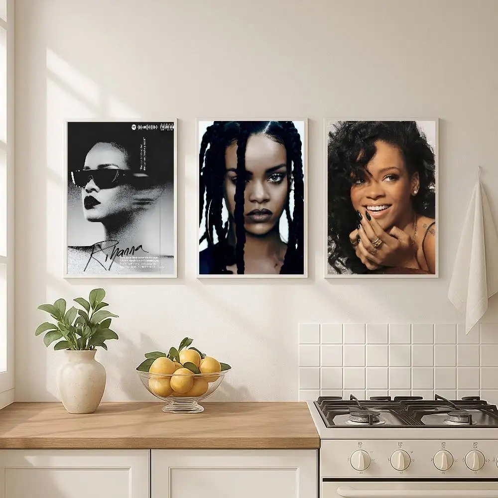 ألبوم الموسيقى المشهور للمغني R-Rihanna ملصق غرفة المعيشة المنزلي ومدخل البار والمطعم والمقهى لوحة تزيين فنية #5