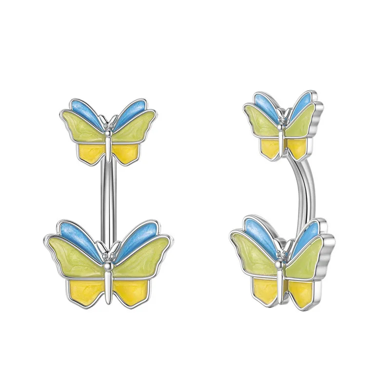 1PCS Butterfly Belly Button Rings Sunflower Navel Piercing Ring Navel Button Piercing Body Belly Piercing Jewelry 316L steel