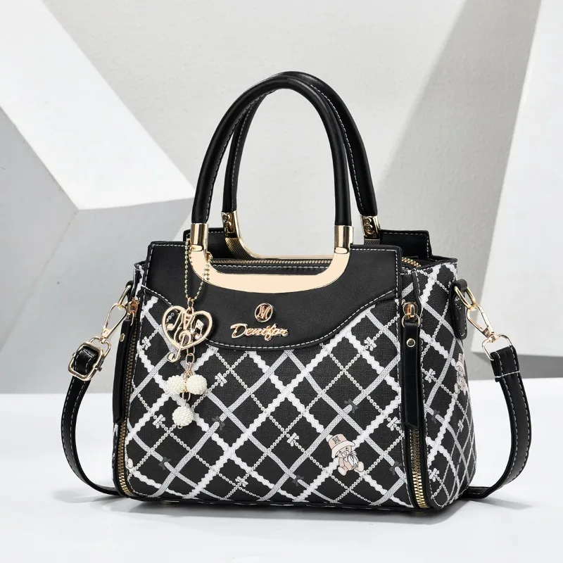New High End Women Bag Stylish and Practical Printed Handbag PU Leather Trendy Shoulder Bag Retro Large Capacity Crossbody Bag