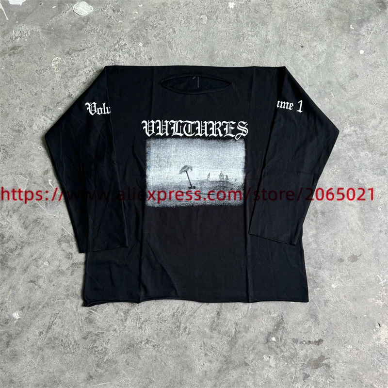 Long Sleeved Kanye West Vultures YZY T-Shirt Men Women 1:1 Best
