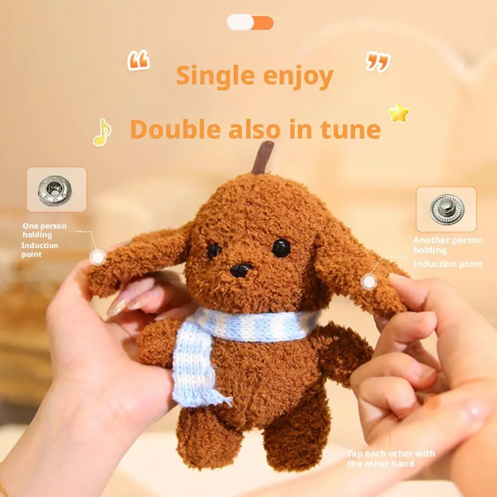 الكلب ألعاب من نسيج مخملي قلادة تيدي الكلب دمية البيانو الحسي لطيف أفخم أرنب Kawaii حقيبة مفتاح لطيف جرو الدمى سيارة ديكور هدية #2