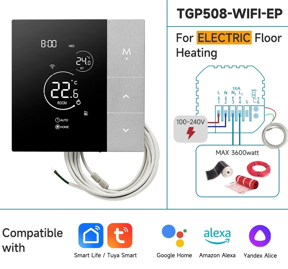 WiFi Thermostaat Tuya Smart Home Thermoregulator Voor Boiler/Elektrisch/Vloerverwarming Temperatuurregelaar Alice Alexa Google