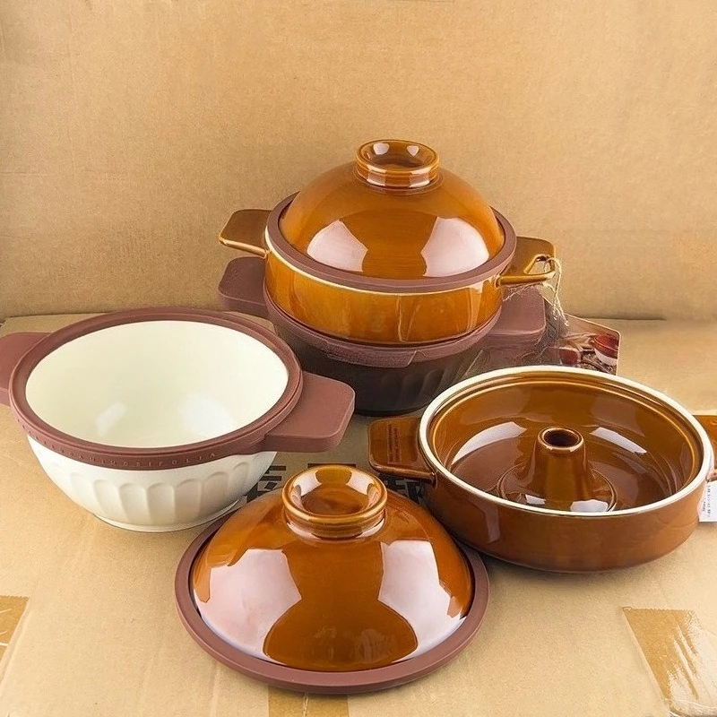 Ceramic Steam Chicken Pot, Household Clay Steam Steamer, Traditional Ceramic Vapor Casserole For Soup Stewing