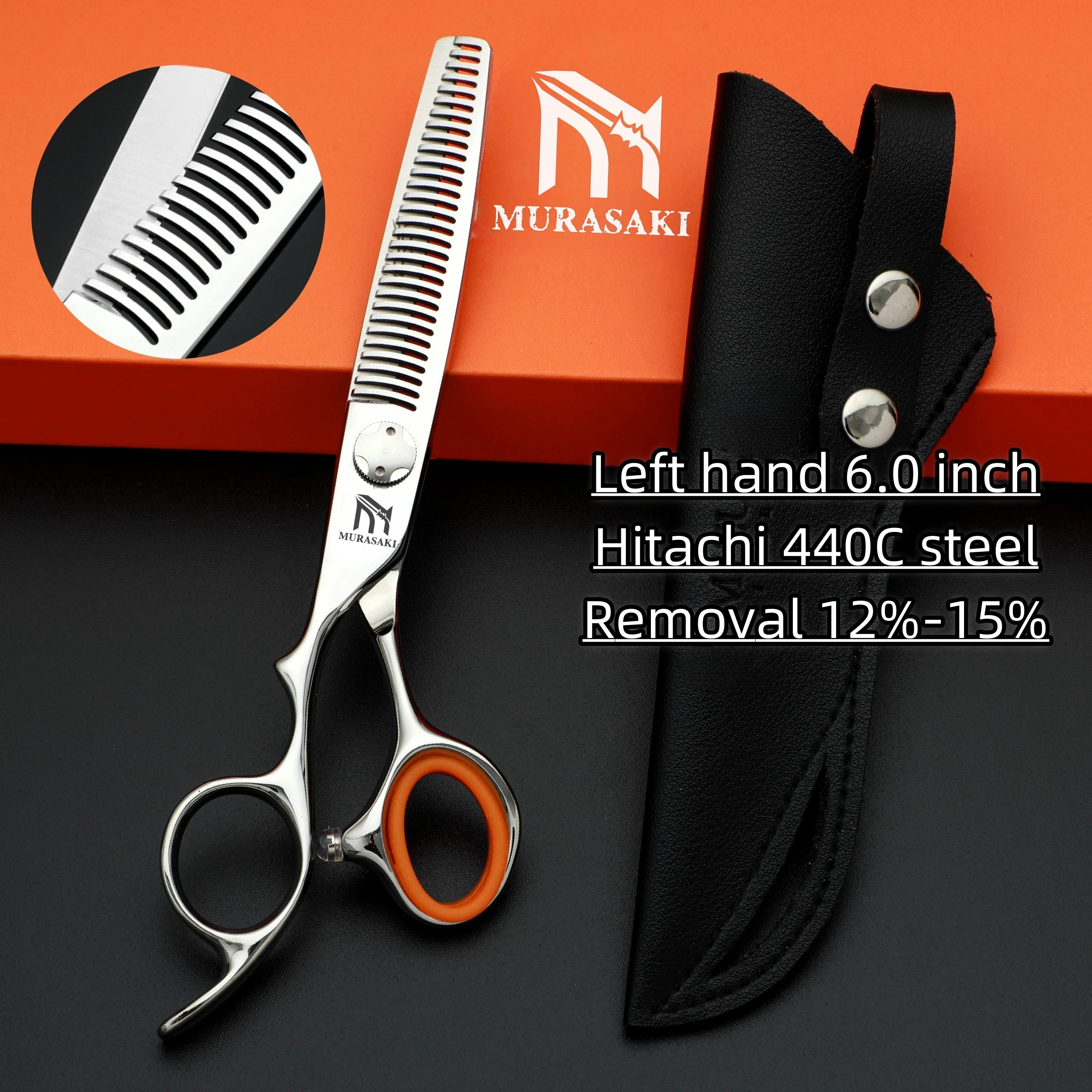 Friseurscheren für die linke Hand, professionelle Friseurscheren, Haarschneidewerkzeuge aus 440C-Stahl für den Friseursalon, Set mit 6,0-6,5-6,8 Zoll Länge – Detail 16