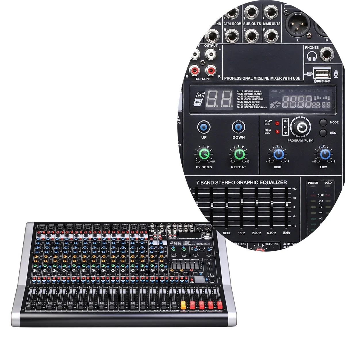 Pa System mixing console audio ra dio br oa dcasting dj full set 14 Channel Mixer