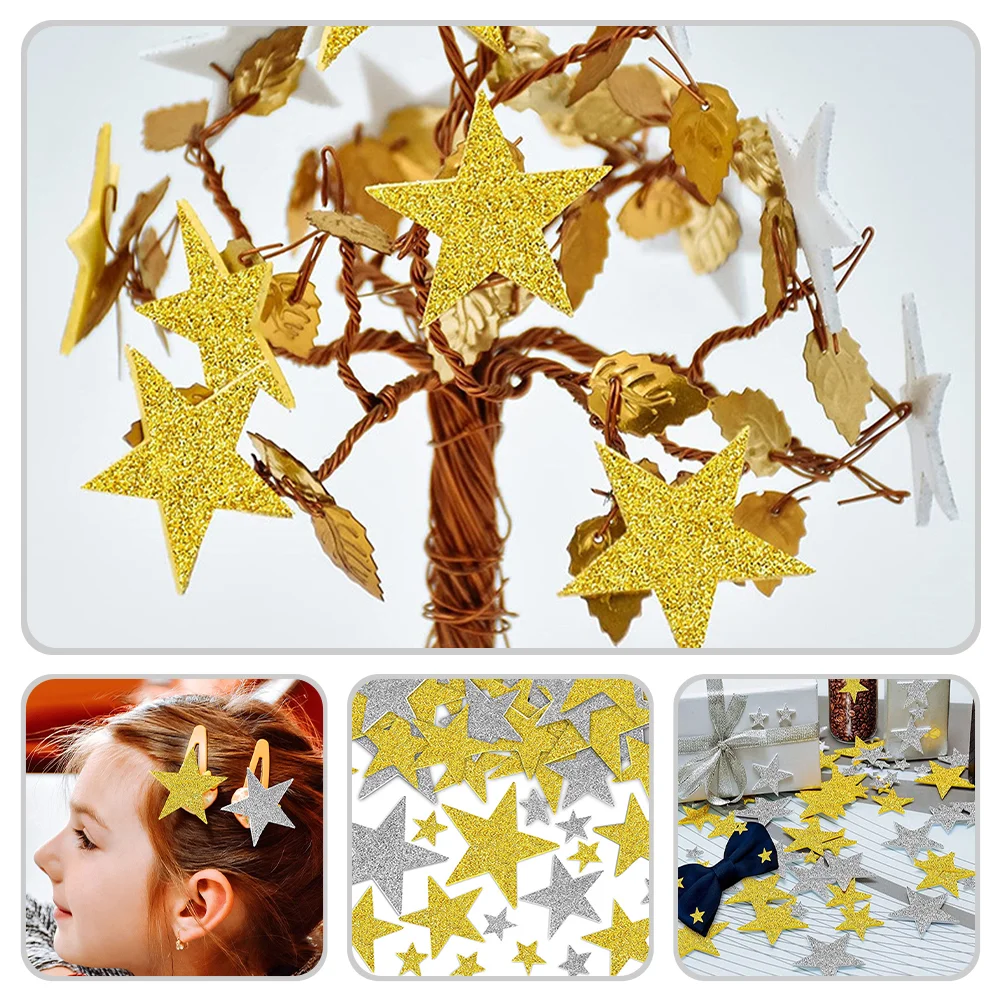 200 Pcs Star Stickers Sparkle Stars School Decor Glitter Christmas Eva Five-pointed Shiny Child