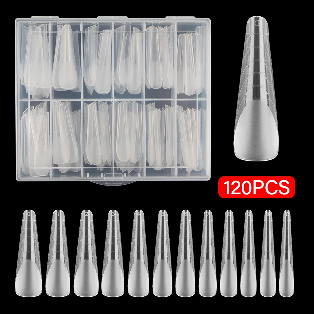 120Pcs/Box NEW Nail Plastic Extension Forms For UV Gel Quick Building Mold Dual Form Top Mold False Nail Tips