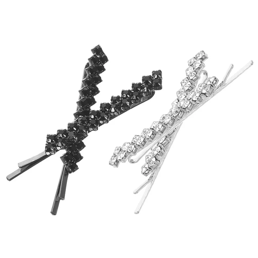 4Pcs Rhinestone Hair Clips Shiny Lightweight Secure Grip Bridal Hair Accessories for Women Wedding Photoshoot Romantic Occasions