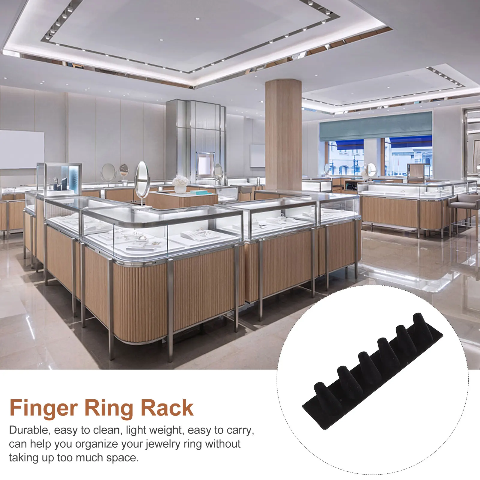 

6 Finger Ring Holder Display St Acrylic Jewelry Storage Rack ganizer for Rings Easy to Clean Durable Lightweight