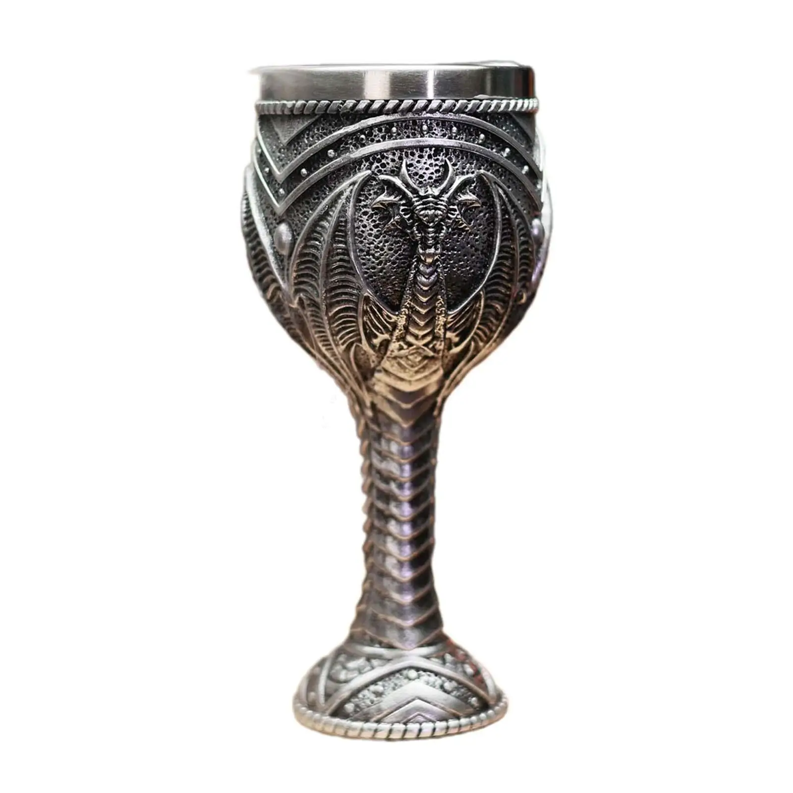 Vintage Medieval Goblet Engraving Handmade Novelty Stainless Steel Wine Cup