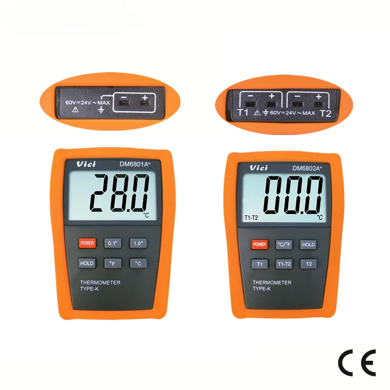 

DM6802A plus Dual Channel Thermometer Intelligent Tester Contact Industrial Thermocouple K-type Thermometer DM6801A+