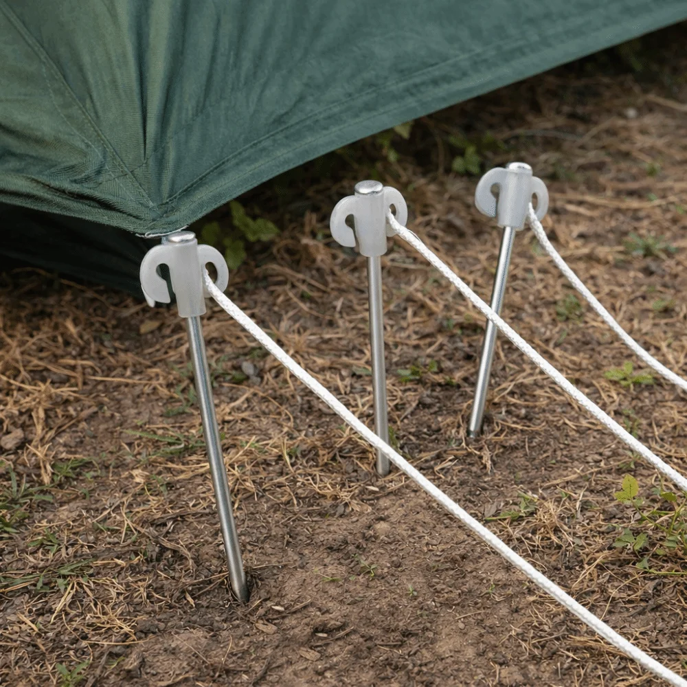 10pcs Steel Nail 8 Inch Tent Stakes Heavy Duty Galvanized Iron Camping Stakes Metal Tarp Pegs Outdoor