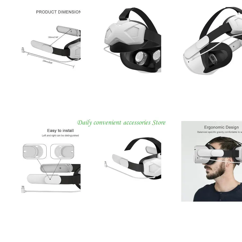 97QB قابلة للتعديل لوسادة وسادة الرأس الاستبدال حزام الرأس لـ Oculus Quest 2