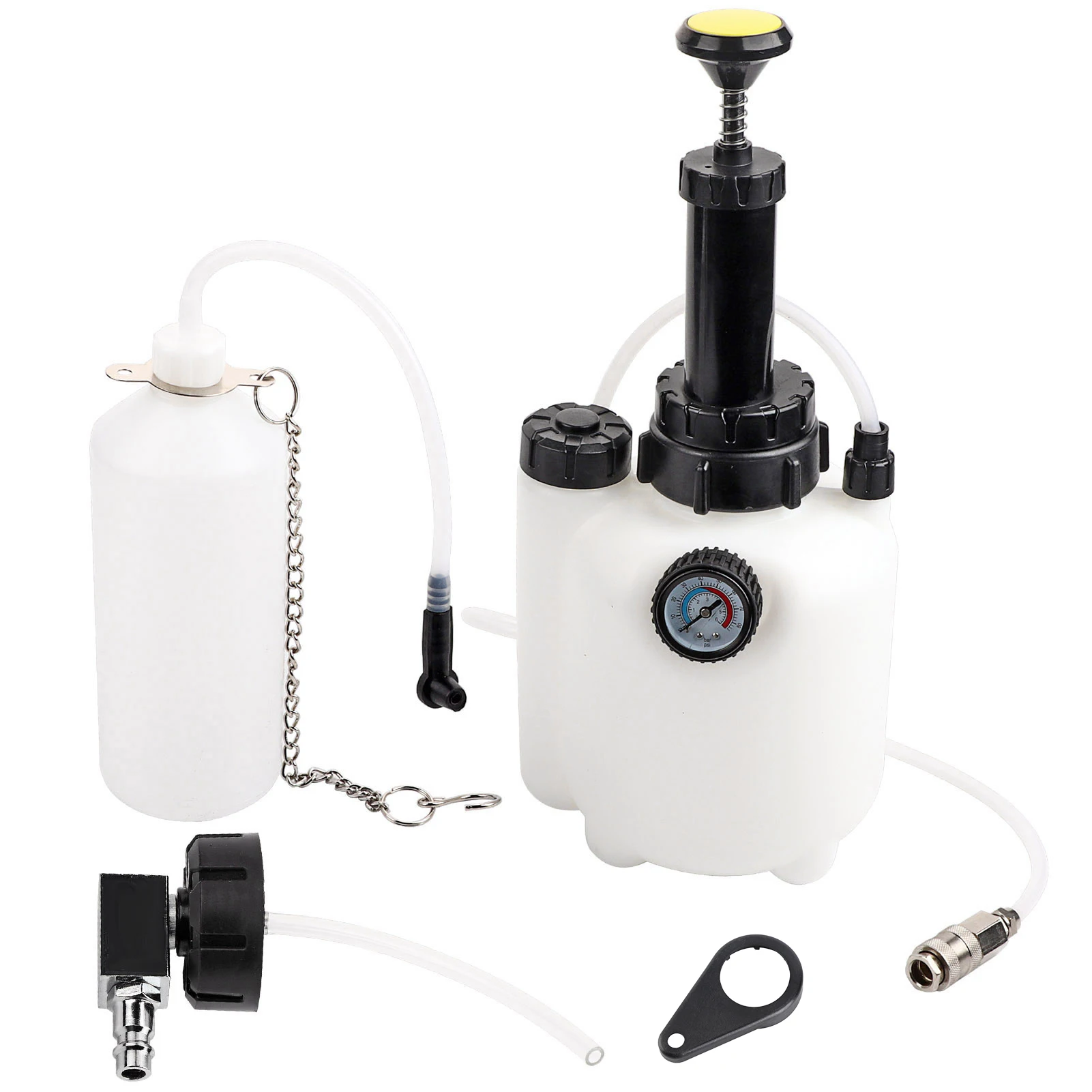 

3L Capacity Manual Brake Fluid Bleeder Bleeding Tool with Adapter Brake Bleeding Tool Fluid Bleeder with Universal Adapter