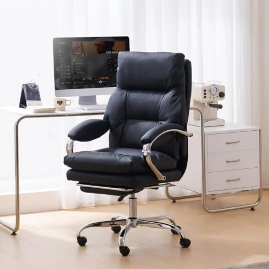 Office Chair with Feet Rest Ergonomic Reclining Computer Desk Chairs: mesh back, black, lumbar support and 360 swivel