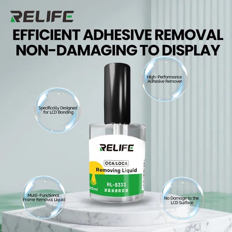 RELIFE RL-8333 20ml LCD Screen Repair Adhesive Remover Liquid for Phone Motherboard Repair Safe Non-Corrosive Glue Dissolver