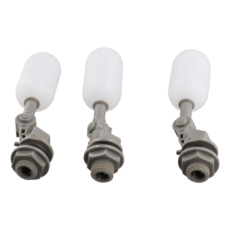 M11K-3-Piece Float Valve Set, 1 / 2-Inch Water Supply Pipe Float Valve With Adjusting Arm For Swimming Pool, Aquarium (Gray)
