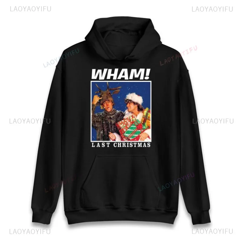 أفضل قميص Wham لعيد الميلاد 80s ريترو عيد الميلاد هوديي مضحك عطلة Wham البلوز خمر جورج مايكل عيد الميلاد البلوز