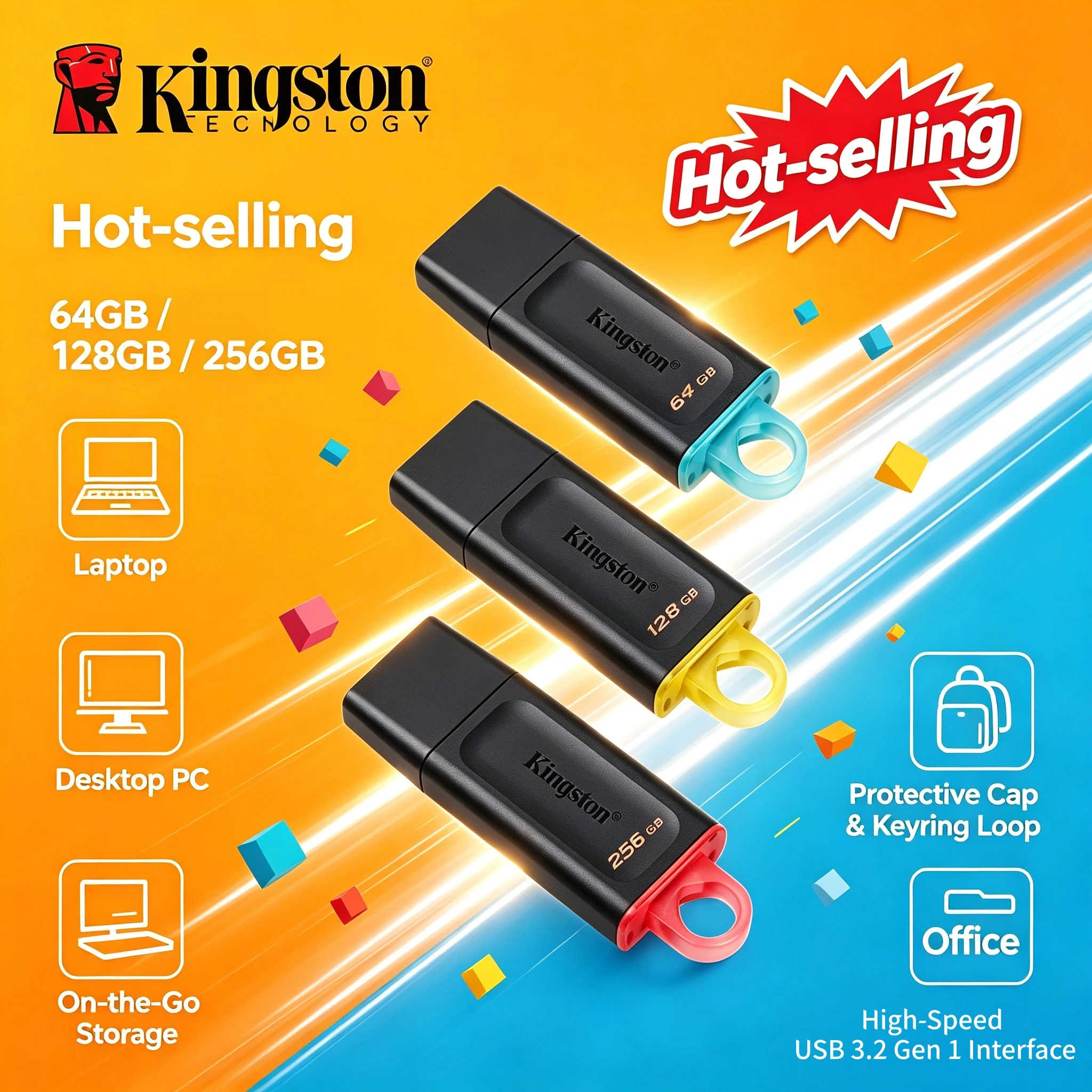 NEW Kingston USB 32 Gen1 DTX Mini Flash Drive 32GB 64GB 128GB 256GB Memory Stick for Laptop PC Desktop Computer Pro Storage
