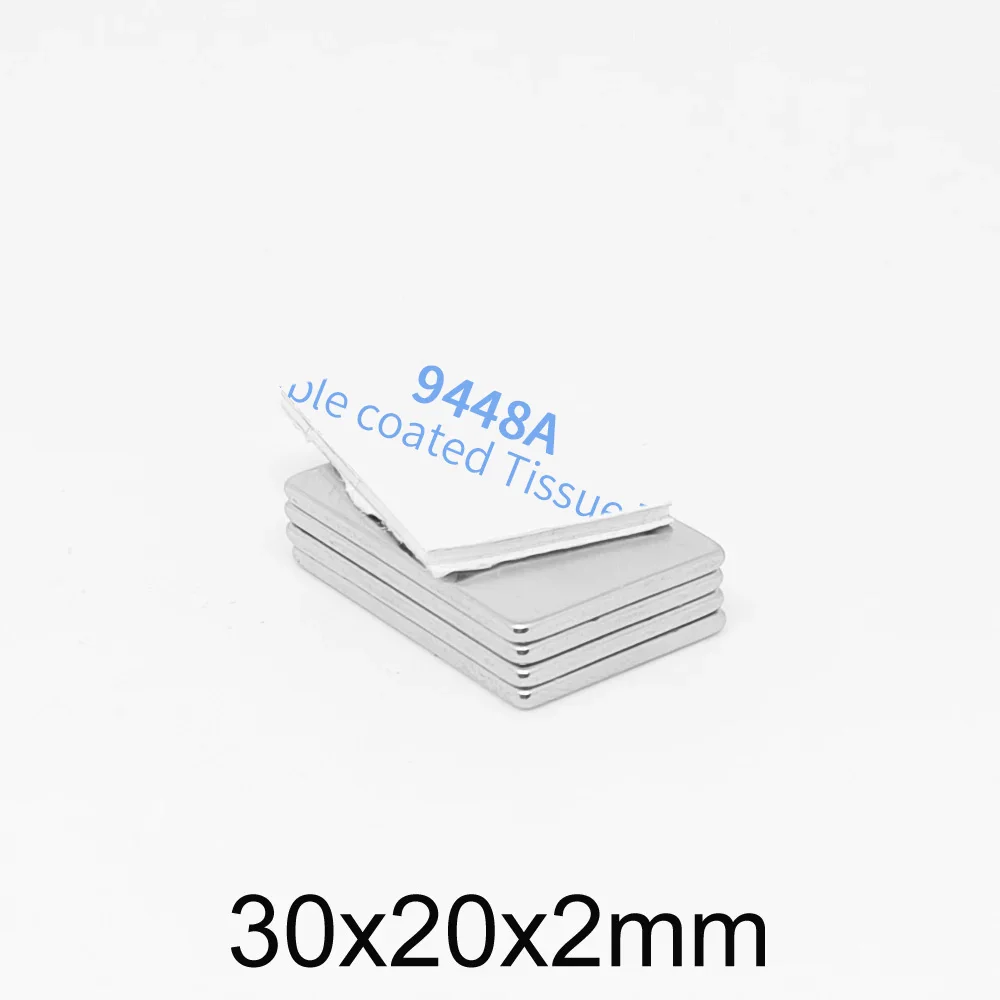 

30x20x2mm Block Strong Magnets 30x20x2 Sheet Magnet With Self - Double-Sided Tape 30*20*2 For Home Refrigerators, Offices DIY