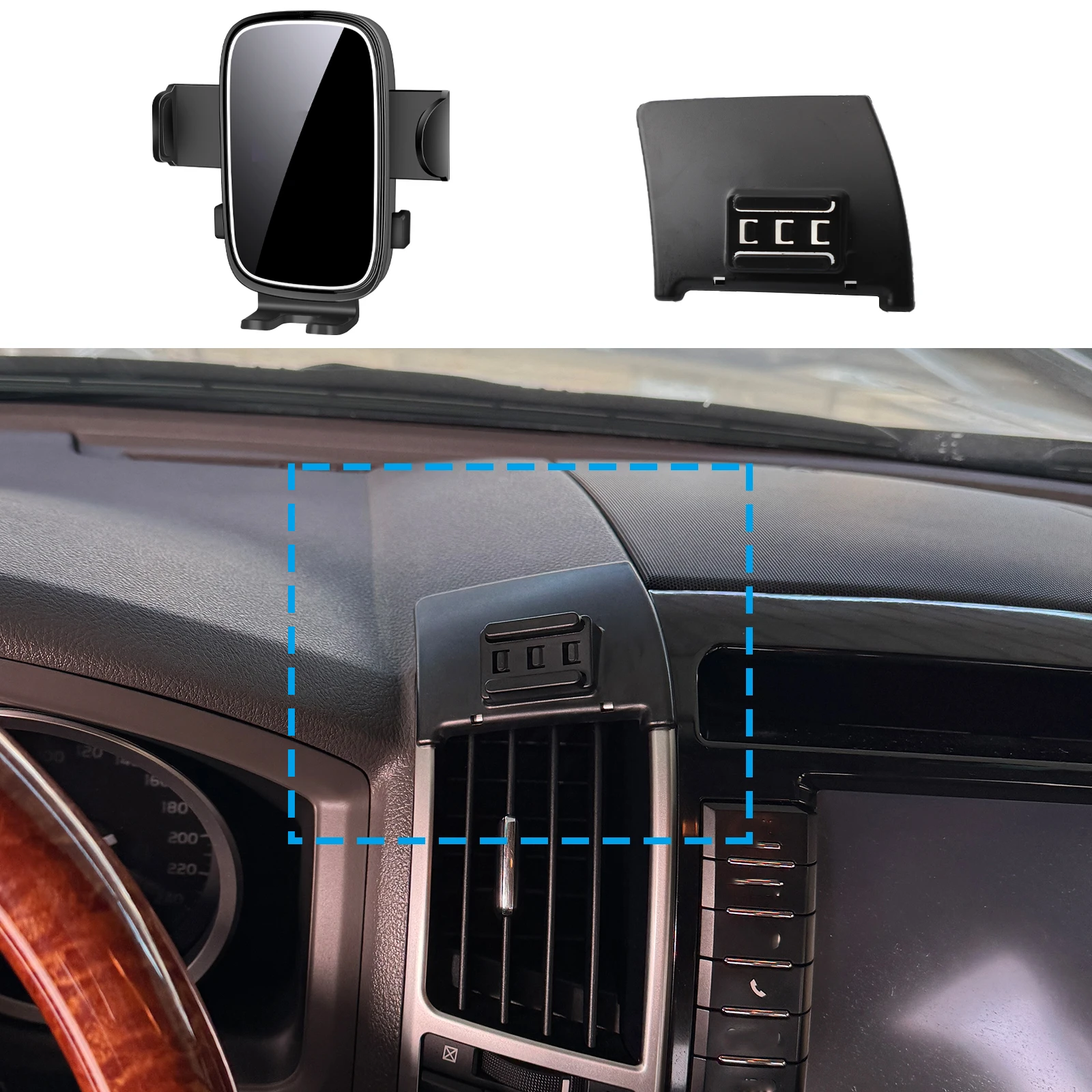 

fit for Toyota Land Cruiser 2007 2008 2009-2015 Custom Fit Phone Holder Mount Dashboard Screen Base No Drill Car​​ accessoires