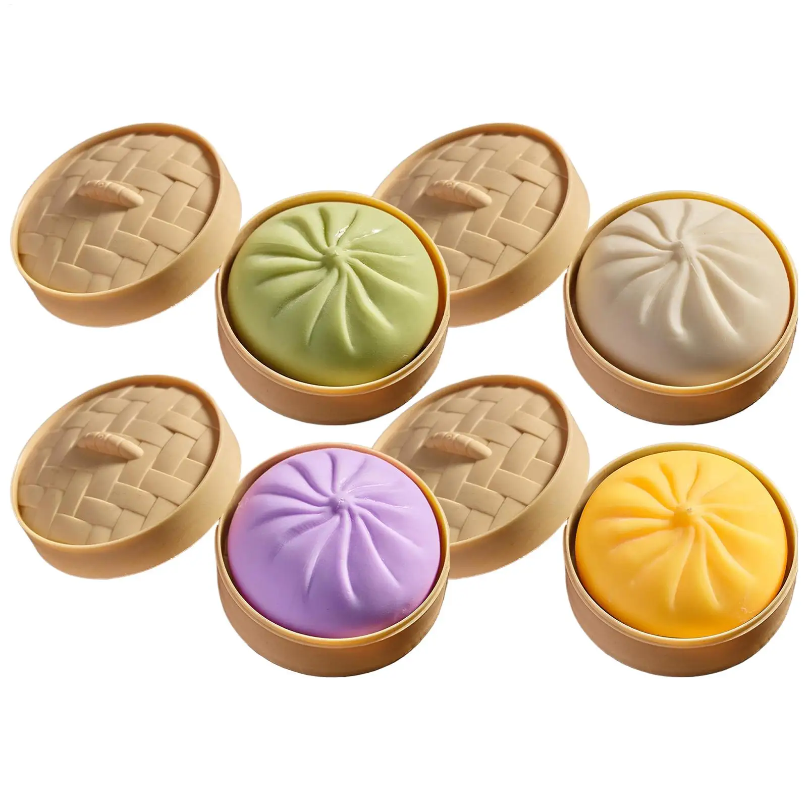 Jouets à presser doux réaliste géant apaisant drôle adultes chignon balles à presser avec cuiseur vapeur pour garçons filles enfants adultes étudiants