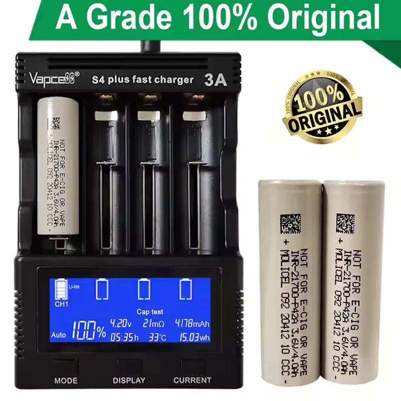 بطارية Molicel P42A 21700 الأصلية 4200mah MAX 45A 3.7V INR 21700 خلية بطاريات ليثيوم قابلة لإعادة الشحن ذات سعة عالية