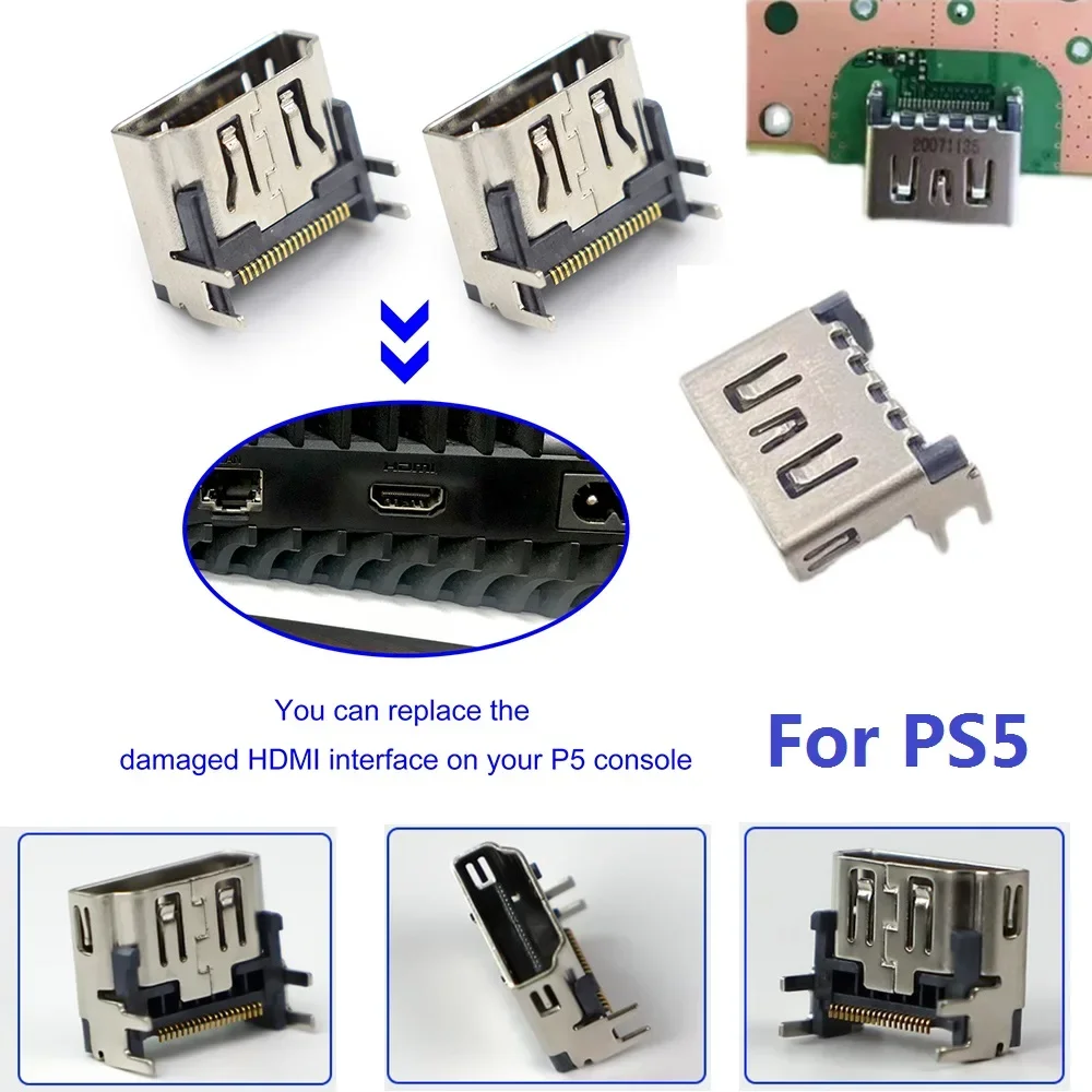 Port HDMI d'origine pour PS5, 5/10 pièces, pour panneaux Sony Playstation 5, connecteur de pièces de contrôleur PS5, accessoires de prise compatibles