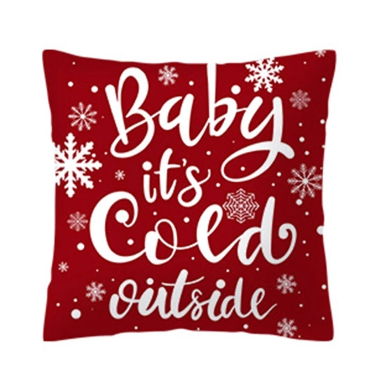 Christmas Themed Pillowcaset Soft Polyester Pillow Cover Zippered Easy Removal NEW arrival