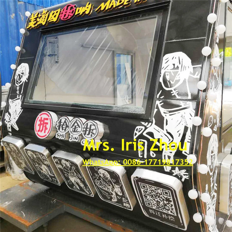 Furgone da cucina mobile per camion di cibo per pizza di nuovo design, furgone per cibo da cucina per pollo fritto in vendita