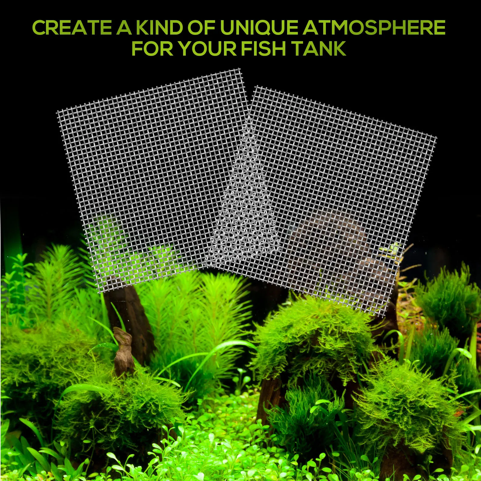 

2pcs 8Cm 304 Stainless Steel Moss Mesh Wall Floor Kit Aquarium Plant Net Rustproof Durable Natural Decor Fish Tank Accessories