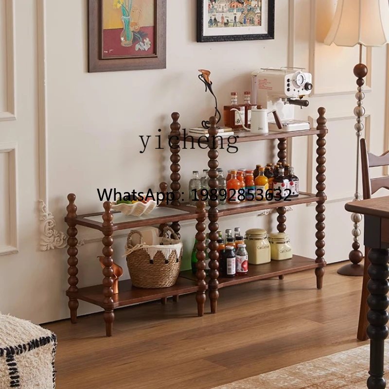 

AA Многофункциональная трехслойная полка для хранения из цельного дерева, обеденная боковая стойка, боковая полка для цветов в гостиной,