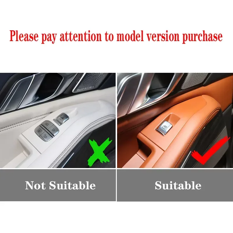 

For 2019-2022 BMW X5 G05 X7 G07 ABS Carbon Fiber Car Styling Glass Lift Switch Decorative Frame Auto Parts Left Hand Drive