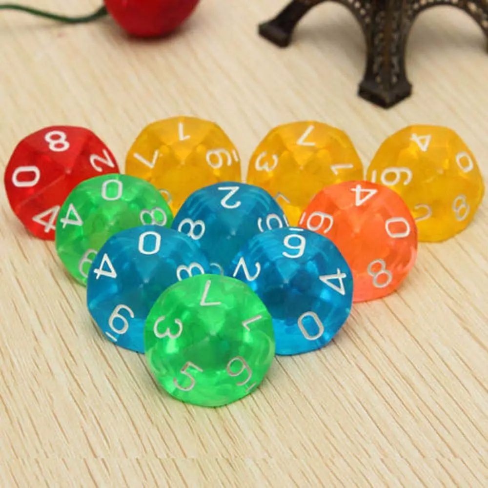

10pcs Toy Gift Durable Board Games Number 10 Sided Playing Games Game Toys Dice D10 Dices Game Dice