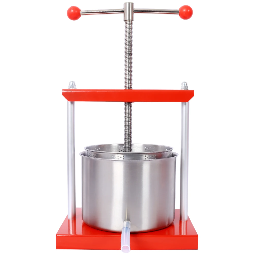 Fruit Wine Manual Press - 0.53 Gallon Stainless Steel Barrels Press Machine for Juice, Vegetable,Wine,Olive Oil