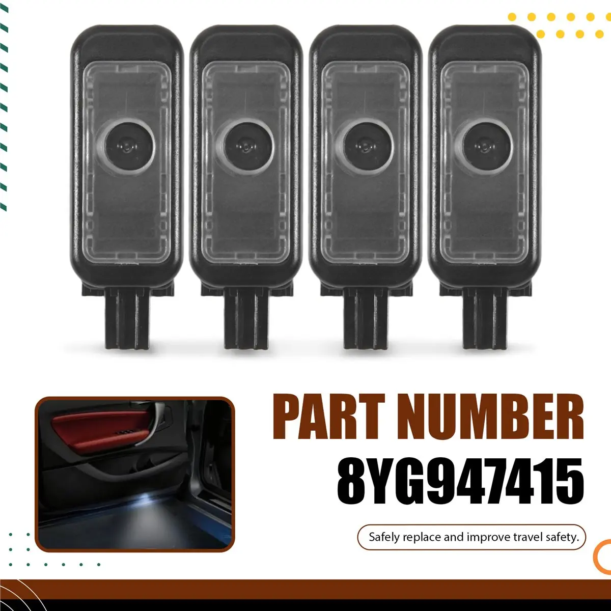 

4 шт. 4-кольцевой светодиодный проекционный дверной фонарь для Audi A3 A4 A5 Q3 Q2 Q5 основной в автомобильном освещении