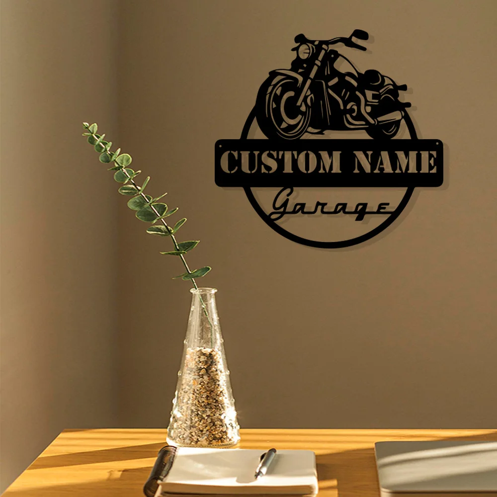 

1pc nice motorcycle Customized Name Tin Wall Signs Metal Wall Plaque Decor Living Room Bedroom Removable