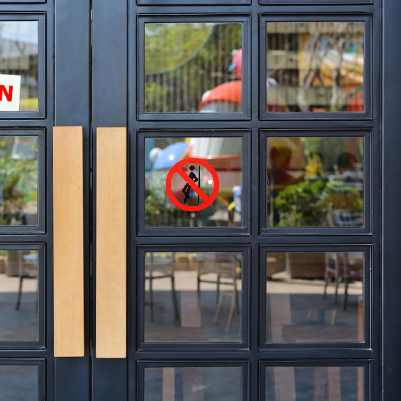 

5PCS Safety Warning Signs No Leaning Stickers Material Bright Equipment Decals Peel Stick Round Smooth