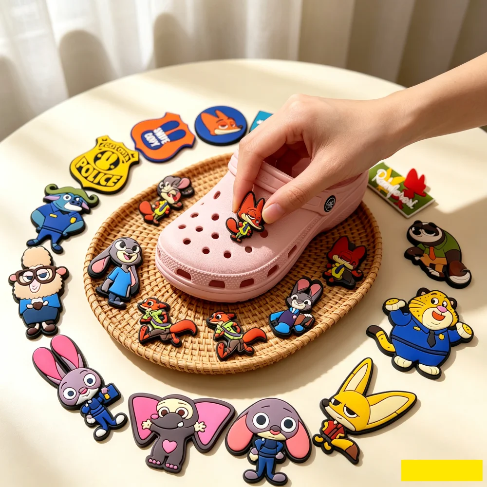 MESUCA Premium Cartoon Animal Footwear Decor Pins Removable DIY for Clogs Slides Fashion Shoe Accents for Gathering Surprise Gif