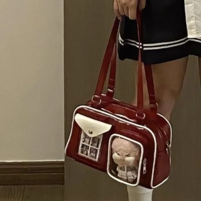 

JIAERDI милая повседневная сумка на плечо в стиле аниме, женская большая вместительная прозрачная сумка в стиле аниме Ita, женские универсальные сумки через плечо в стиле Харадзюку