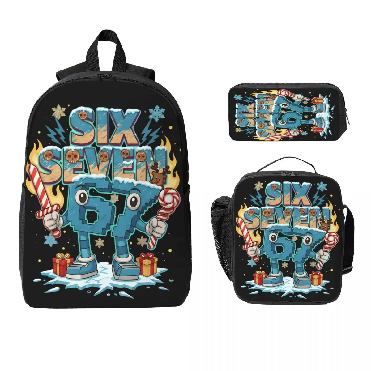 

67 Six Seven 6-7 итальянский детский рюкзак Brainrot, ланч-бокс, пеналы для мальчиков и девочек, рюкзаки, школьная сумка, набор книг