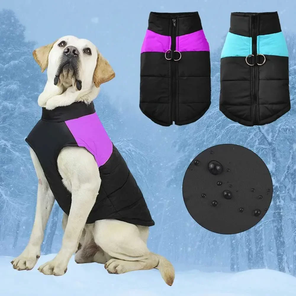 

Waterproof Pet Dog Coat Vest For Small Large Dogs Winter Warm Puppy Clothes with Dring Kitten Costume Golden Retriever